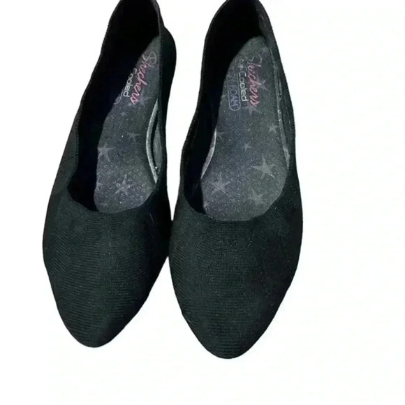 Skechers Air Cooled Memory Foam Black Elastic Flats, 8.5 - Picture 2 of 5